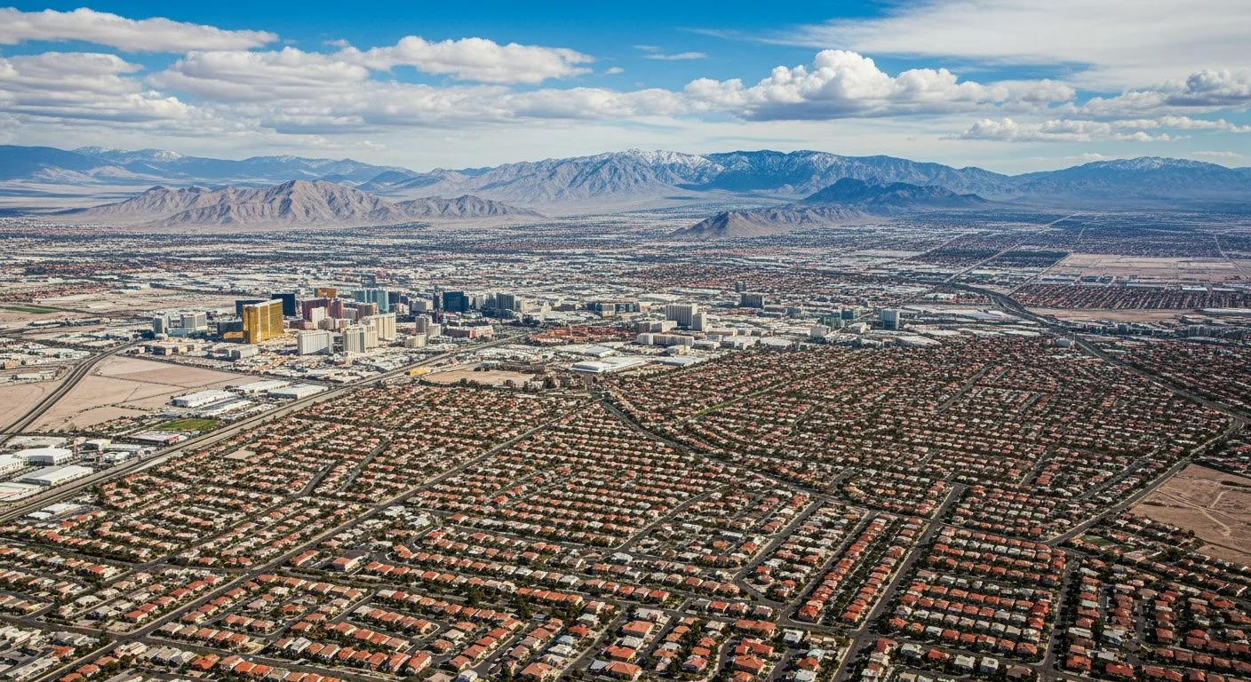 Aerial view of Las Vegas valley